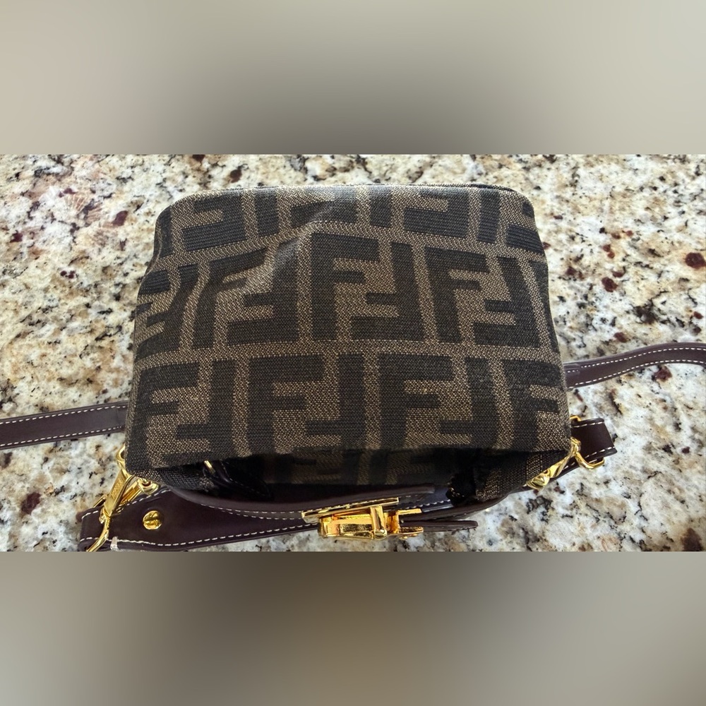 Fashion Zucca Mini Bag Canvas Mono Leather Gold Hardware - Picture 9 of 12